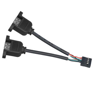 Câble répartiteur Utech Dupont 9Pin 2.54mm mâle vers femelle 1 à 2 Y connecteur USB Dupont câble de données pour <span class=keywords><strong>carte</strong></span> mère - Product Image 2
