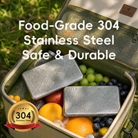 PURECOOK 304 Квадратный лоток для льда из нержавеющей стали, портативная морозильная пластина для кемпинга на открытом воздухе, доска для сохранения продуктов, современный дизайн