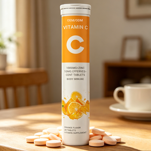 <span class=keywords><strong>Compresse</strong></span> <span class=keywords><strong>Effervescenti</strong></span> OEM Best Seller con Vitamina C e Zinco per il Supporto Immunitario, Gusto Arancia, Etichetta Privata - Product Image 1