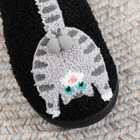 Chaussons d'hiver personnalisés, chauds, mignons, en fourrure douce, confortables, antidérapants, avec motif de chat au dos, pour femmes et hommes