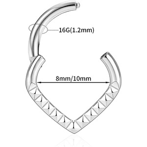 Anillo de Nariz en Forma de Lágrima con Relieve Piramidal, Joyería Corporal de Acero de Titanio sin Costuras, Unisex, para Uso Diario, en Plata y Oro - Product Image 2