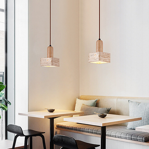 Luminaire suspendu artistique en travertin, éclairage moderne de chevet, luminaire de plafond en pierre, design de lustre, décoration de chambre, luminaire d'hôtel - Product Image 2
