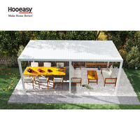 Pergola bioclimatique Hooeasy pour jardin extérieur, structure métallique autoportante, toit à lamelles inclinables manuellement, protection contre le soleil et la pluie