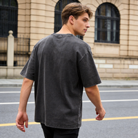 T-shirt vierge en coton pur 230 g/m² épais, délavé à l'acide, unisexe, style streetwear, hip-hop, personnalisable par impression par transfert thermique