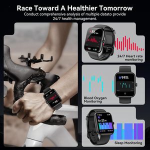 Montre connectée avec écran tactile HD de 1,83 pouces, Alexa intégrée, suivi d'activité physique, notifications Bluetooth, moniteur de fréquence cardiaque 24/7, moniteur de sommeil, IP68 - Product Image 4