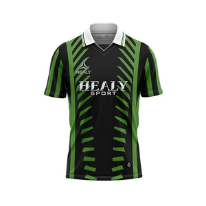 Kaos Olahraga Unisex Lengan Pendek Rajut Anti-Kerut Bernapas dengan Cetak Sublimasi Penuh Custom HEALY dan Logo - Product Image 5