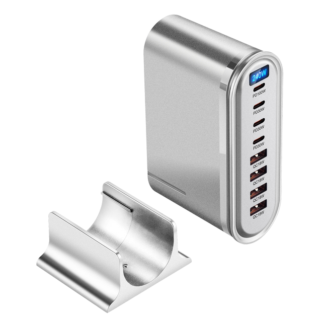 100W 4 Type C 4 Usb Gan Bulk Buy Portable Multi-Purpose Smart Cell Phone Mobile Display Wall Chargers Adapters Best Selling