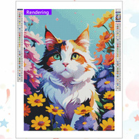 G-99 mignon Calico chat mur Art diamant peinture Kit peint à la main Portrait en Style dessin animé pour la décoration intérieure