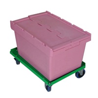 Caisse mobile empilable en plastique 65L avec couvercle