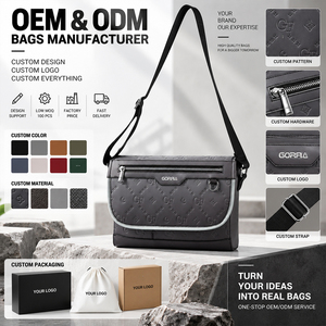Bolso Bandolera de Cuero PU Personalizado para Hombre, Bolso de Hombro Casual con Correa Ajustable, Bolsillo Frontal, Bolso Pequeño Tipo Sling, OEM ODM - Product Image 1