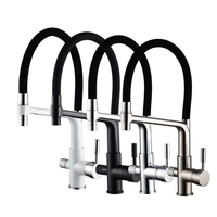Robinet de cuisine 3 voies HuSheng avec purificateur d'eau potable, mitigeur chaud/froid multifonctionnel 3 en 1 pour évier de cuisine