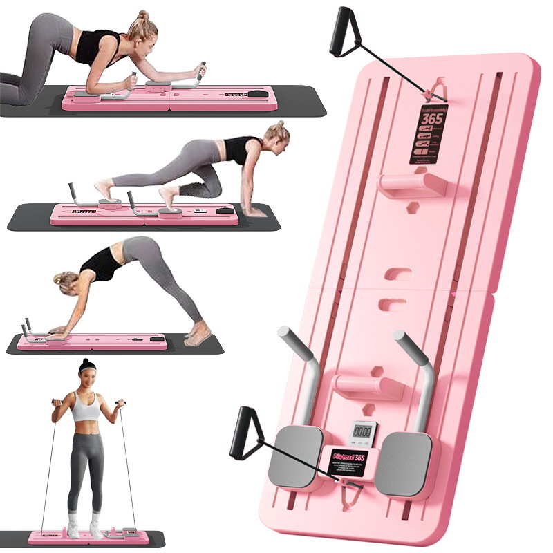 Pilates Board, Ab Board Workout, Home Pilates Portable Gym - Multifunctional Pilates Reformer Set, Professional Exercise Board For Home Workouts
