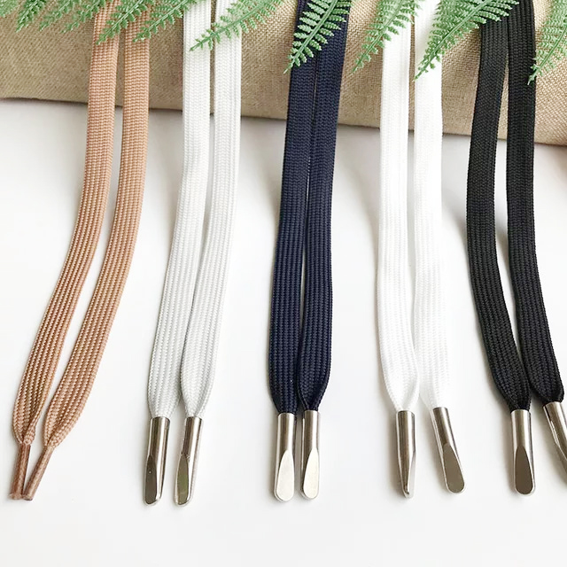 Custom Printed Drawcord Hoodie Flat Rope Drawstring 135CM Polyester Cord with Metal Tips