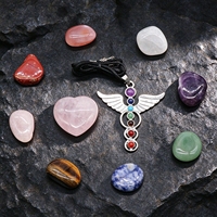 Ensemble de 7 supports en pierre, jeu de méditation spirituel, en cristal, pour guérison, Chakra, vente en gros, offre spéciale, collection
