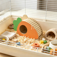 Cachette en bois pour hamster en forme de carotte, maisonnette pour petits animaux, jouet à mâcher, accessoire de cage pour hamster syrien, hamster nain, gerbille, souris, OEM personnalisé