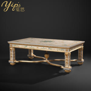 Yips 2017 estilo europeo resina tallada pintada a mano patrón de rosa azul sala de estar mesa de centro clásica - Product Image 2