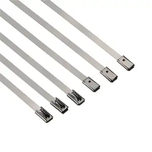 Hochleistungs-SS304/316/201 beschichteter Metall-Kugelverschluss Metall selbstversiegelnd Reißverschluss-Bindung Edelstahl-Kabelband