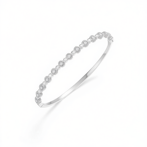 Amy Amy Fashion <b>Bangle</b> B1101 <b>Silver</b> Plated Crystal Tennis <b>Bracelet</b> Women's Classic Jewelry Gift - Product Image 3