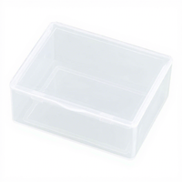 Boîte d'emballage transparente en PP, rectangulaire, à angle droit, petite taille, pour le rangement de bijoux, montres, outils, cartes, boîte en plastique