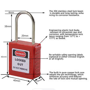 Cadenas de sécurité <span class=keywords><strong>Lockey</strong></span> WCP38S, nouveau design, cylindre en acier de 38 mm de large, verrouillage sécurisé avec clé maîtresse, matériau en cuivre - Product Image 5