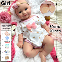 Poupée Reborn en Silicone Plein de 20 pouces, Effet Réaliste, Joues Chéruvines, Peau Veineuse, Articulations Flexibles, Collections Artistiques Fanatiques