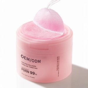 OEM ODM PDRN Gel Tonifiant au Collagène Rose, Tampons Tonifiants 99% Saumon 120ml 70 Tampons Tous Types de Peau - Product Image 1