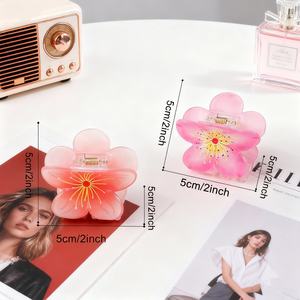 Pinza <span class=keywords><strong>de</strong></span> Pelo Versátil con Diseño Floral <span class=keywords><strong>de</strong></span> Flor <span class=keywords><strong>de</strong></span> Ciruelo para <span class=keywords><strong>Mujer</strong></span>, Ideal para Peinados Recogidos y Accesorios Elegantes para la Parte Trasera <span class=keywords><strong>de</strong></span> la Cabeza - Product Image 3