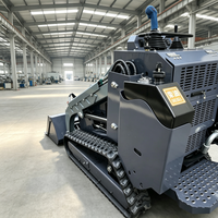 Mini Skid Steer Loader Pabrik Cina, Mini Track Skid Steer Loader dengan Bucket 0.15m3 untuk Renovasi Halaman