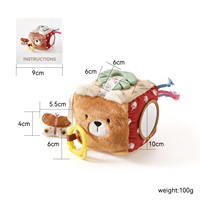 Cube sensoriel personnalisé en tissu doux, jouet multi-textures, anneau de dentition, hochet, bloc d'apprentissage précoce, entraînement tactile, miroir 10x10x10cm
