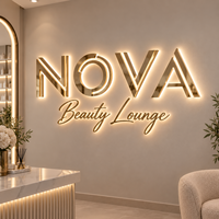 Livraison rapide, enseigne en métal avec logo 3D, enseigne LED personnalisée, enseigne murale éclairée par LED, enseigne de salon de beauté SPA, enseigne de studio, enseigne en lettres LED