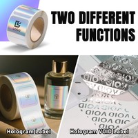 Stiker Hologram PET Terukir Laser, Stiker Barcode Botol yang Dapat Diikuti Jejak, Stiker Hologram Die-Cut untuk Autentikasi