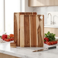 Planche à découper rectangulaire en bois d'acacia écologique pour ustensiles de cuisine