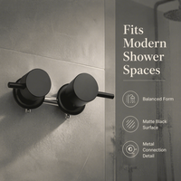 Robinet de douche mural monocommande chaud/froid en cuivre poli au design moderne, avec cartouche céramique, installation 2 trous pour hôtel