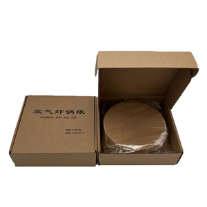 Cucina usata da 8 pollici usa e getta carta da forno doppio rivestimento in olio di Silicone 38gsm manico quadrato Air Fryer fodera <span class=keywords><strong>per</strong></span> pasticceria utensili - Product Image 6