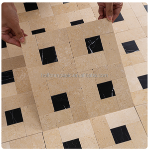 Màu be và màu đen kiểu Pháp hình vuông mô hình khảm khảm đá cẩm thạch tự nhiên cho sàn khách sạn biệt thự trung tâm mua sắm trang trí - Product Image 5
