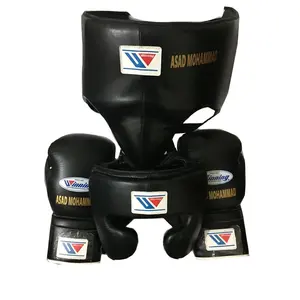 New Professional Winning Boxing Gloves Gear Leather Set Winning boxing gloves head guard groin guard sparring set