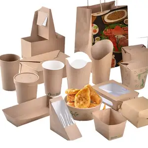 Custom Round Bottom Disposable Paper Chinese Noodle Box 16oz Doner Kebab Cardboard Takeaway Packaging Box