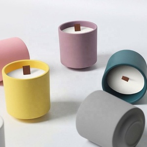 Pot vide en céramique mate pour bougie, idéal pour la décoration DIY, compatible avec le remplissage de cire, pot à bougie en ciment pour aromathérapie - Product Image 2