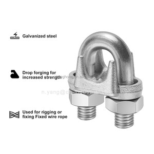 Serre-câble de haute qualité, galvanisé, <span class=keywords><strong>à</strong></span> boulon en U, pour attache de câble, tendeur de <span class=keywords><strong>corde</strong></span> <span class=keywords><strong>à</strong></span> <span class=keywords><strong>linge</strong></span>, 1/4" M6, pince pour câble métallique - Product Image 3