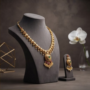 Conjunto de Collar y Aretes de Moda Chapados en Oro con Diseño Floral de Perlas de Agua Dulce, Joyería de Boda para Mujer - Product Image 2