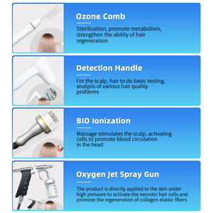 5 en 1 Analyseur de croissance des cheveux Machine Oxygénothérapie Appareils de massage du cuir chevelu Spa capillaire pour <span class=keywords><strong>la</strong></span> perte de cheveux - Product Image 4