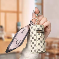Porte-clés mignon en forme de mini sac Kelly avec rabat, en cuir PU, étui de luxe personnalisé pour écouteurs Bluetooth, porte-monnaie portable