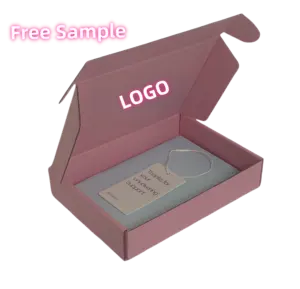 Custom corrugated mailing box. Pink Kraft paper For Clothes shipping maling boxes custom logo