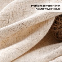 Rideau de Douche en Polyester, Lin et Bambou, Tissu Uni, Rideau de Séparation pour Salle de Bain, Rideau de Douche Imperméable