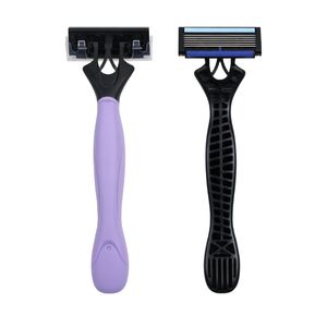 Maquinilla de Afeitar Facial de Acero Inoxidable, Maquinilla de Afeitar de 6 Cuchillas, Maquinilla de Afeitar Segura para Principiantes, Recortadora, <span class=keywords><strong>Afeitado</strong></span> Suave - Product Image 4