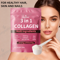 Aeglewell OEM ODM Poudre de protéines de collagène marin avec vitamine C et acide hyaluronique, fabricant de suppléments de collagène 5000MG