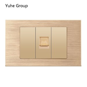 Prise murale multifonction série 118 en aluminium brossé pour TV, LAN, satellite et ordinateur, avec 10A/20A - Product Image 3