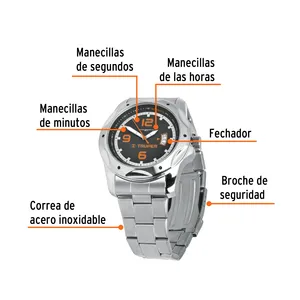 1 Unidad de Reloj para Caballero de Acero Inoxidable Truper con Caja - Product Image 2