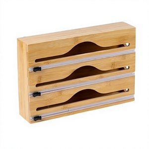 Multifunction Bamboo Table Top Organizer 3-Tier Square Medium Capacity High Quality Vegetable Rack Towel Holder - Product Image 1