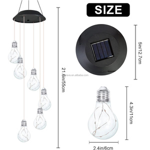 Décoration de jardin de noël paysage lumière étanche à énergie solaire LED lumière changeante ampoule solaire carillon éolien pour la maison - Product Image 4